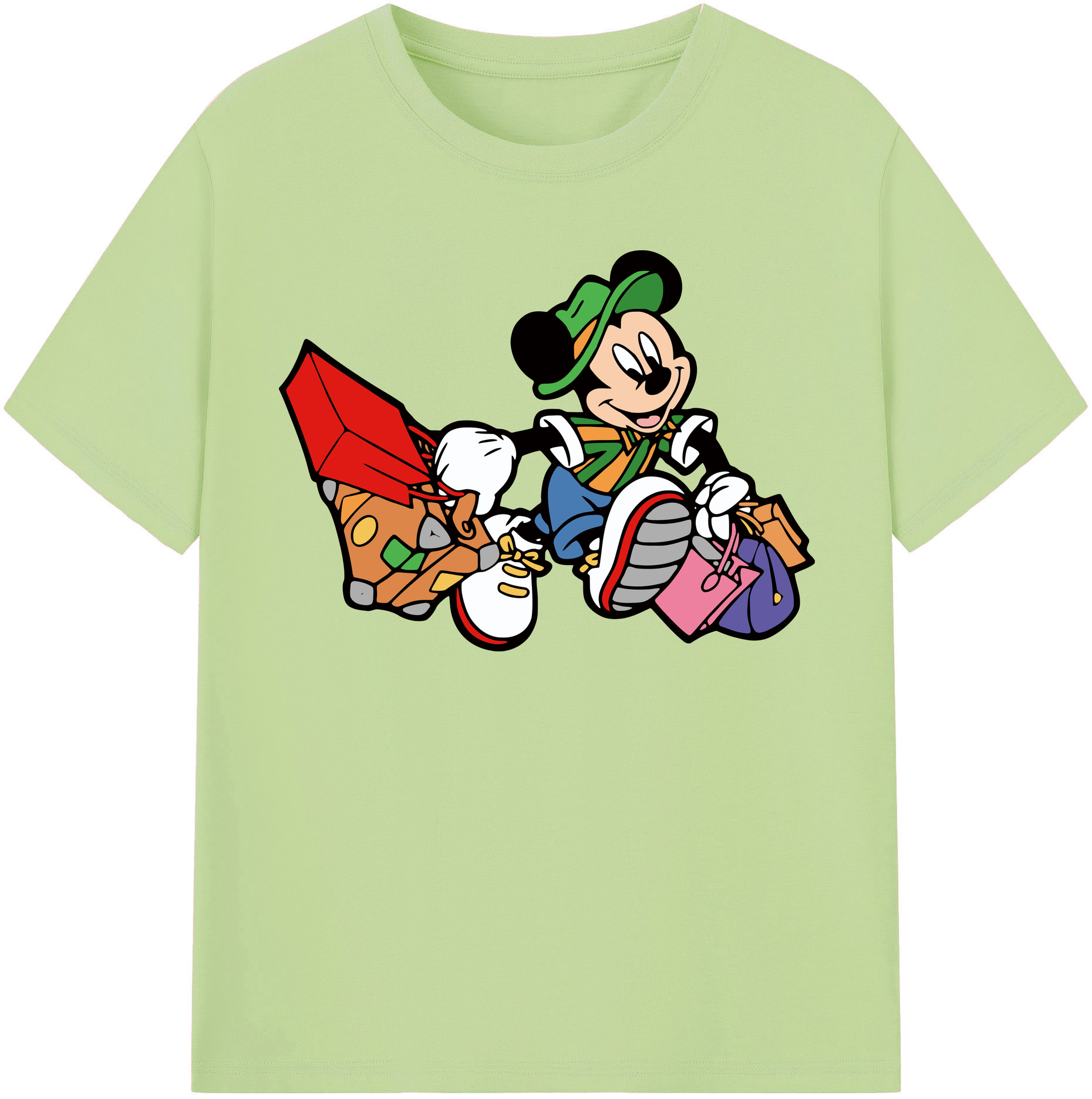 （画像用） ミッキーマウス Mickey Mouse 綿100％半袖Tシャツ（フロントプリント）